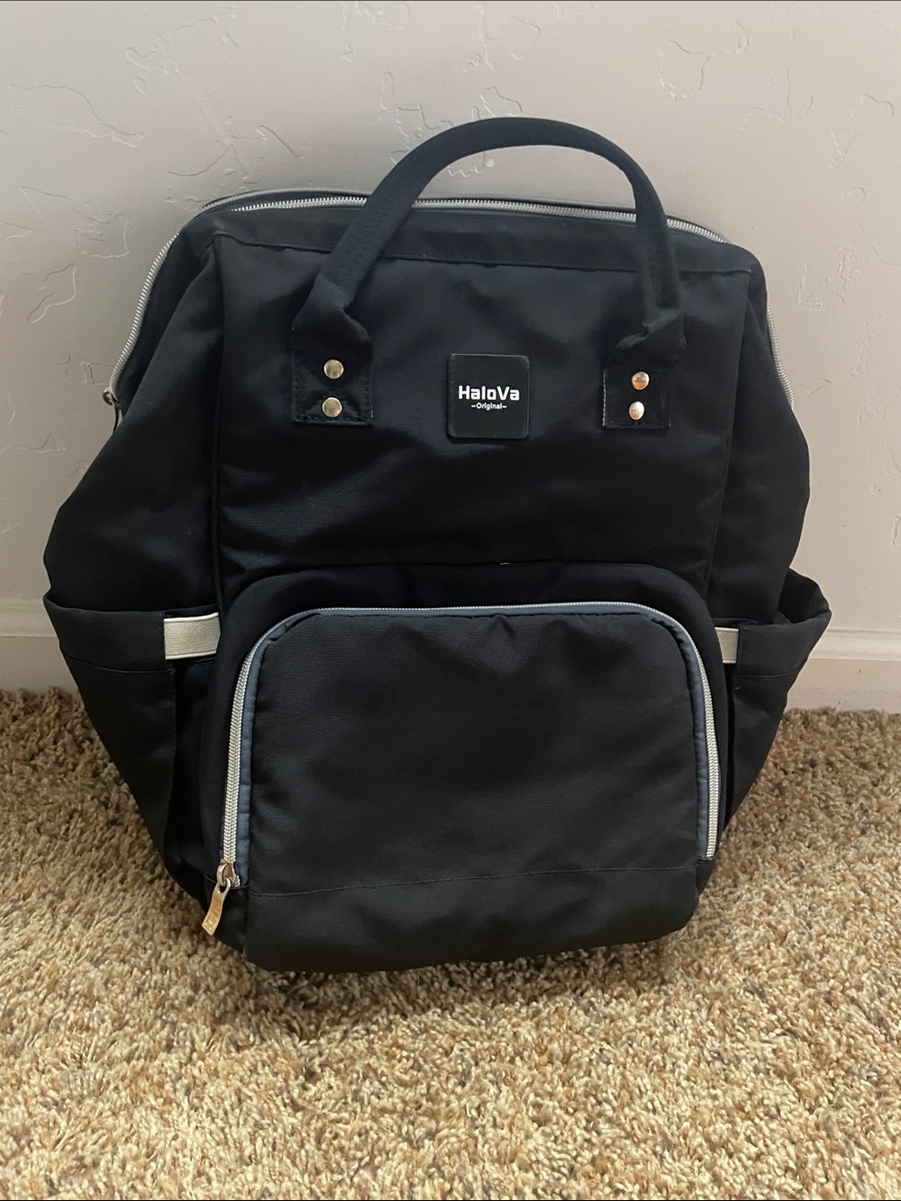 Halo Black Diaper Backpack